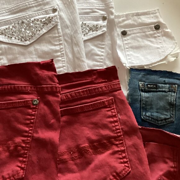 A Bundle of Denim Scraps for Recycling Projects Fabric Material Quilting Sewing - Picture 2 of 12